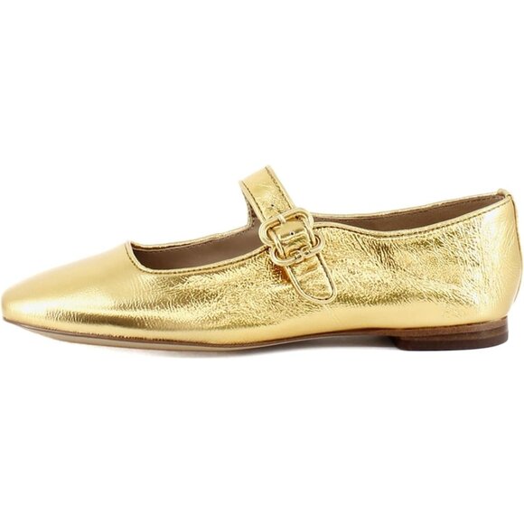 Sam Edelman Womens Medallion Gold Leather  Michaela Mary Jane Ballet Flat Shoes - Picture 2 of 8